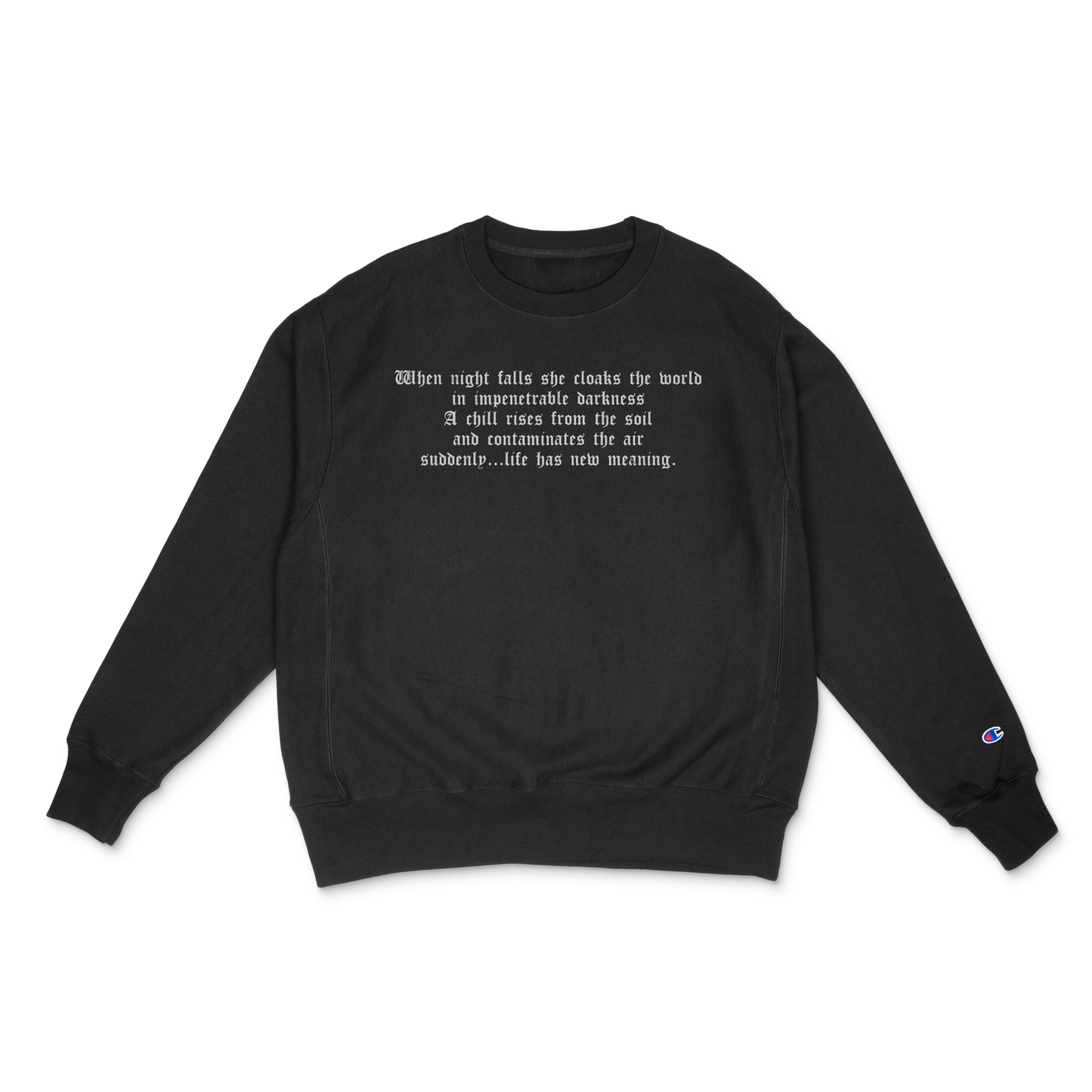 NEW MEANING CREW NECK (extras) - Heelest, DIY, Screen print, Archival Black Metal