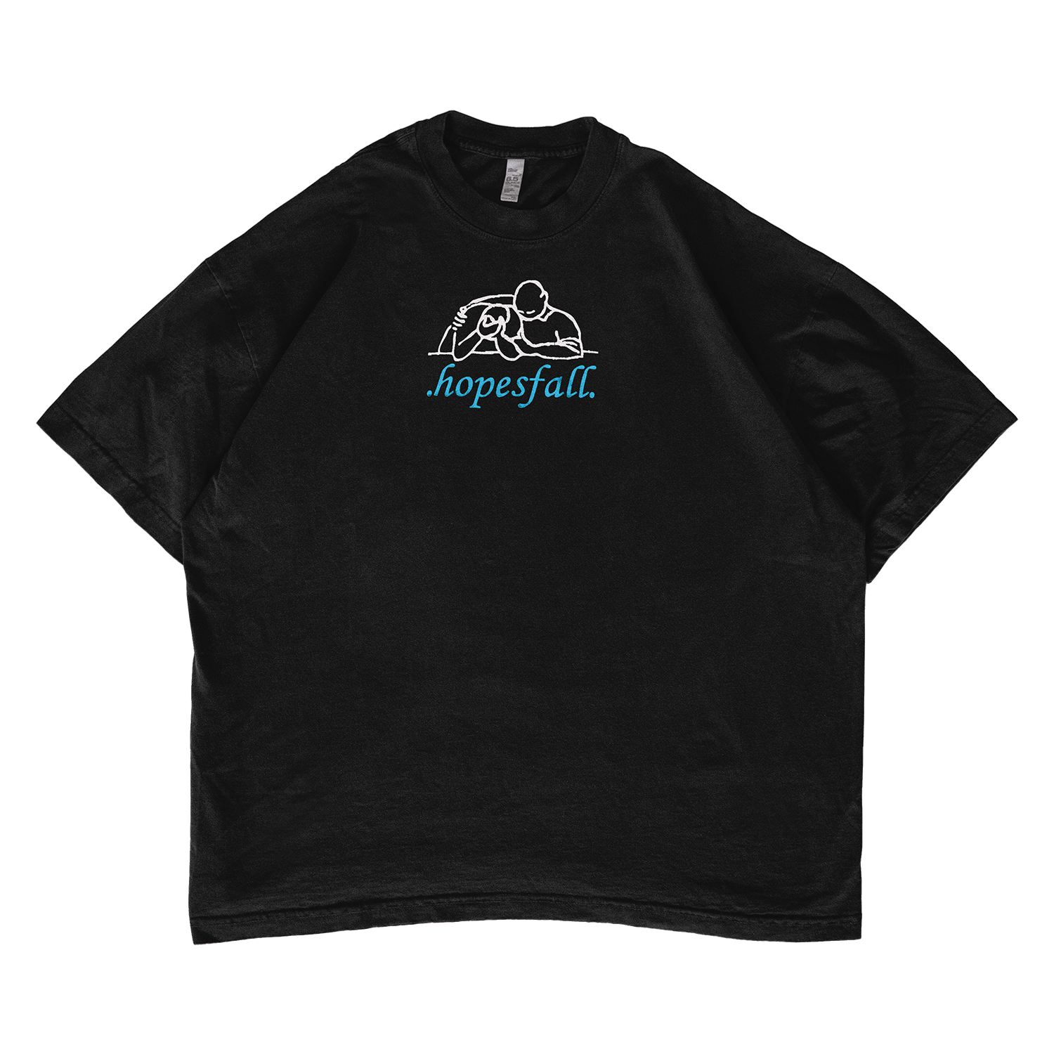 Black t-shirt with 'hopesfall' logo