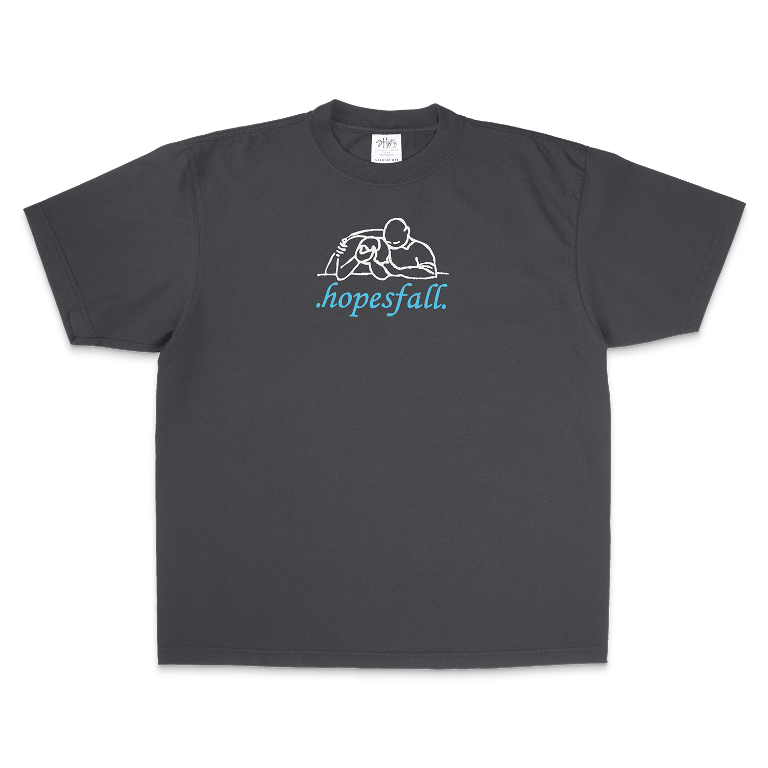 Black t-shirt with 'hopesfall' logo